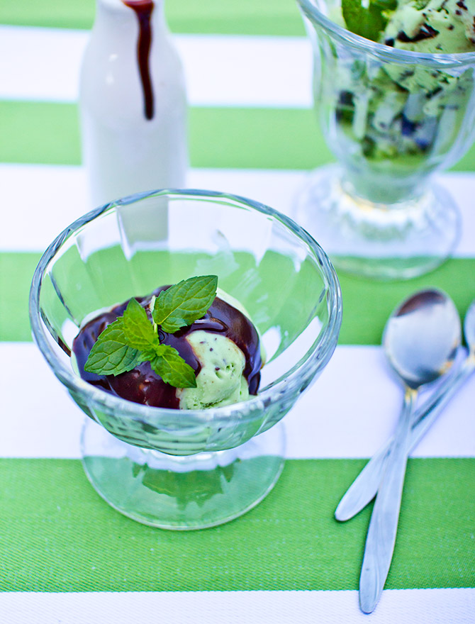 No Churn Fresh Mint Choc Chip Ice Cream