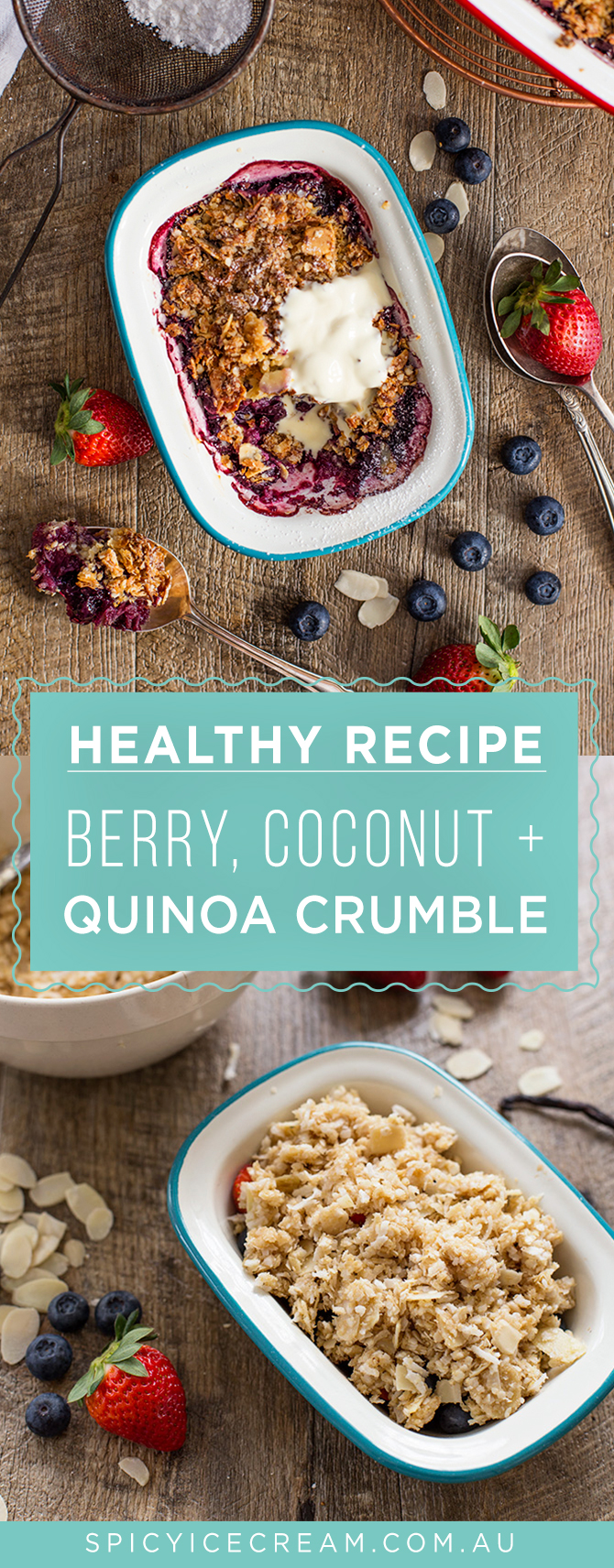 Healthy Berry, Coconut & Quinoa Crumble