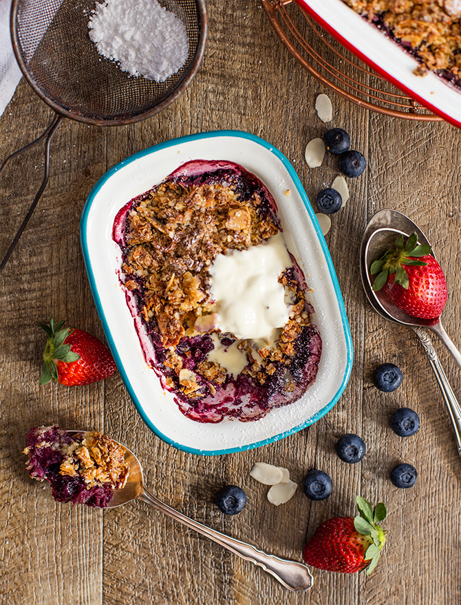 Healthy Berry, Coconut and Quinoa Crumble