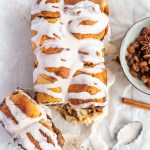 Hot Cross Bun Pull Apart Bread with Cream Cheese Glaze