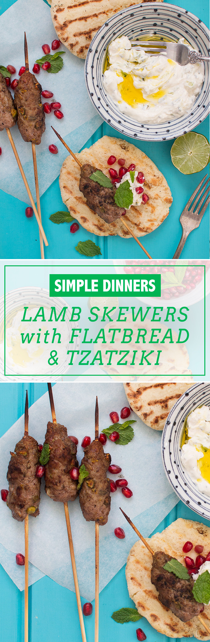 lamb skewers yoghurt flatbread