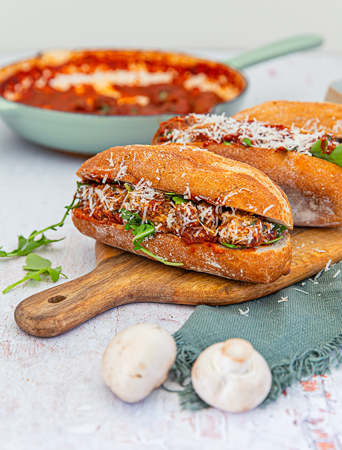 Mushroom Meatball Subs