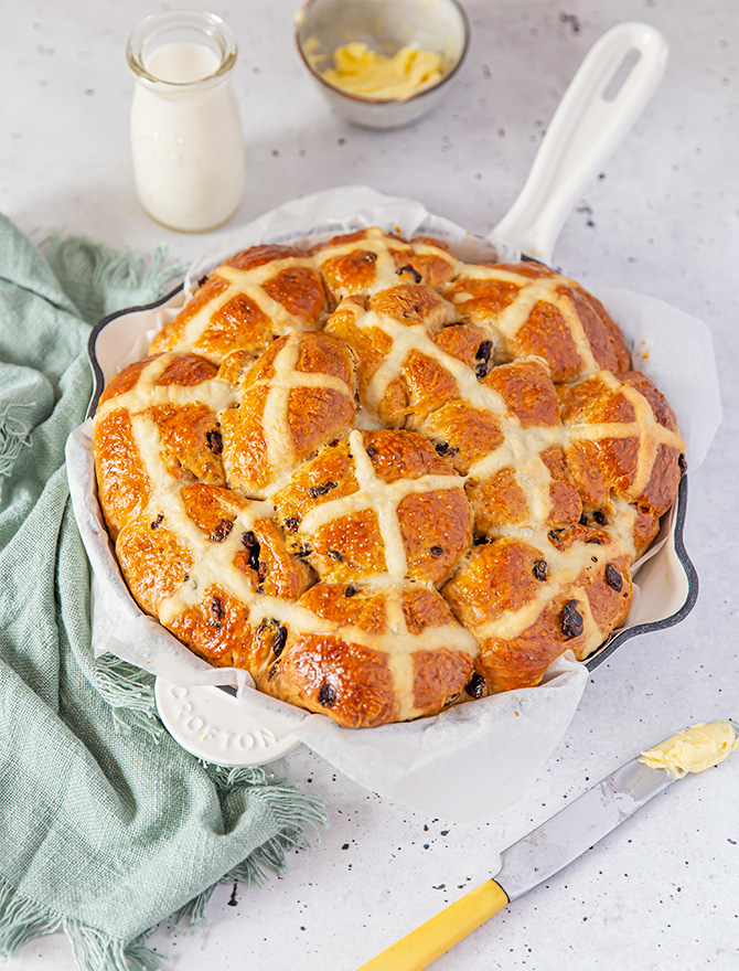 No Knead Hot Cross Buns