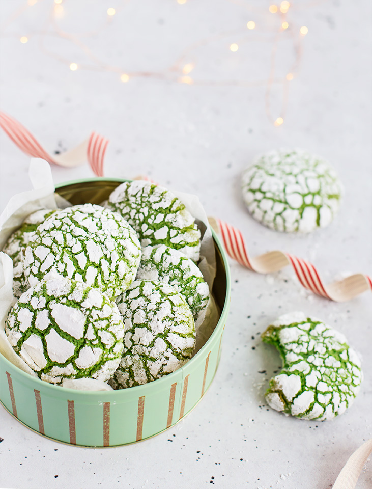 Pandan Crinkle Cookies