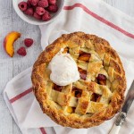 Peach and Raspberry Lattice Pie