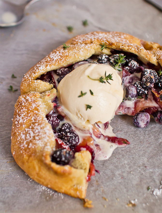 Plum, Blueberry and Thyme Galette