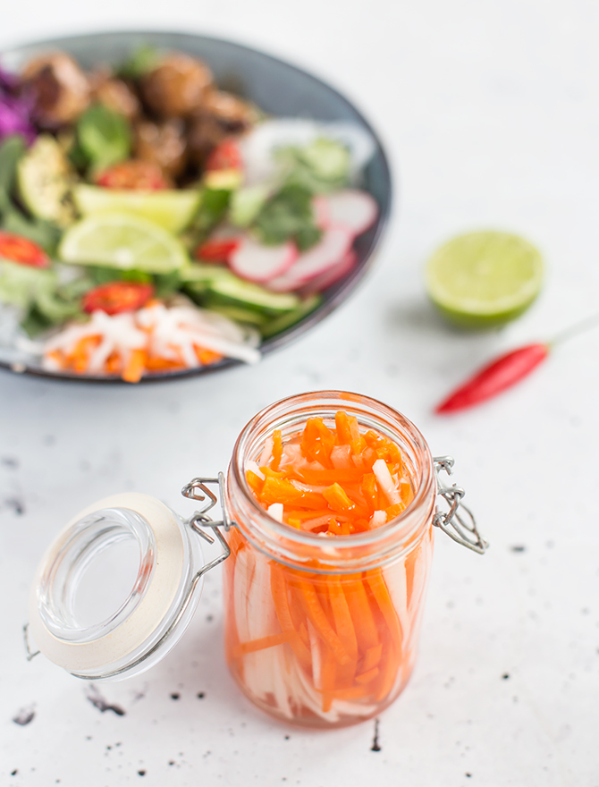 Pork Meatball Banh Mi Salad Bowl