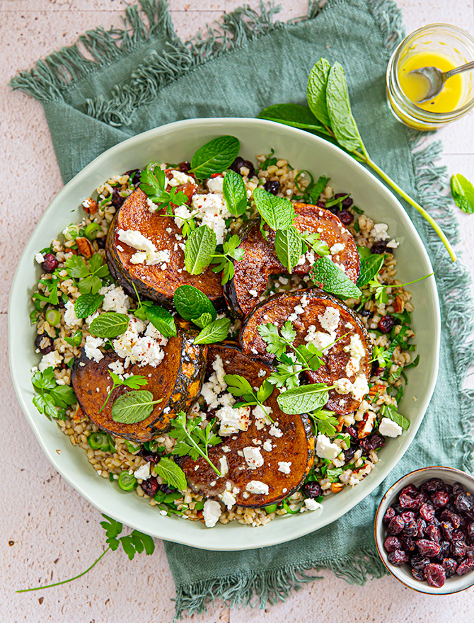 Spiced Pumpkin Pearl Barley Salad