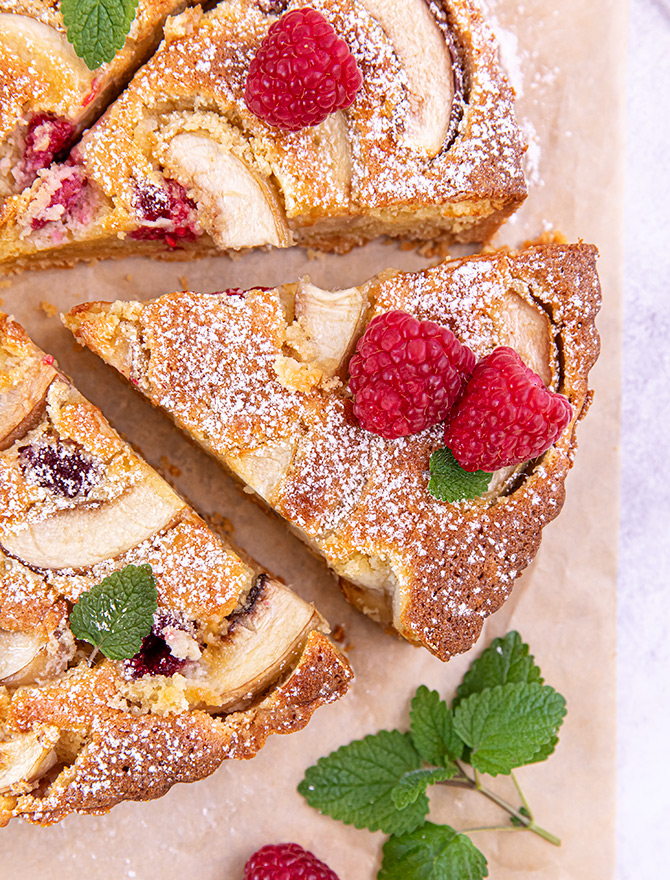 Raspberry Nectarine Frangipane Tart