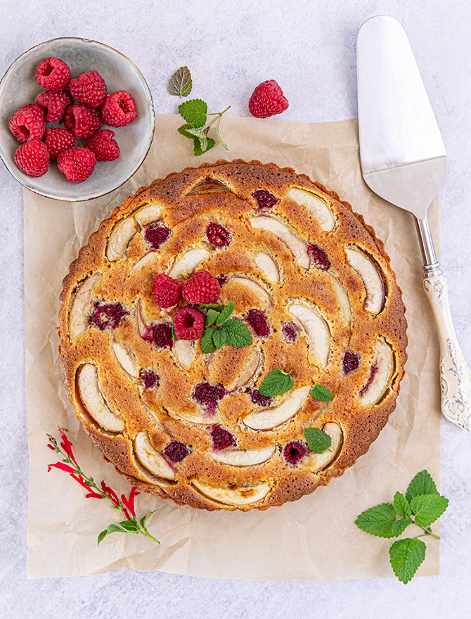 Raspberry Nectarine Frangipane Tart