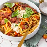 Easy Salami Pasta with Cherry Tomatoes & Burrata