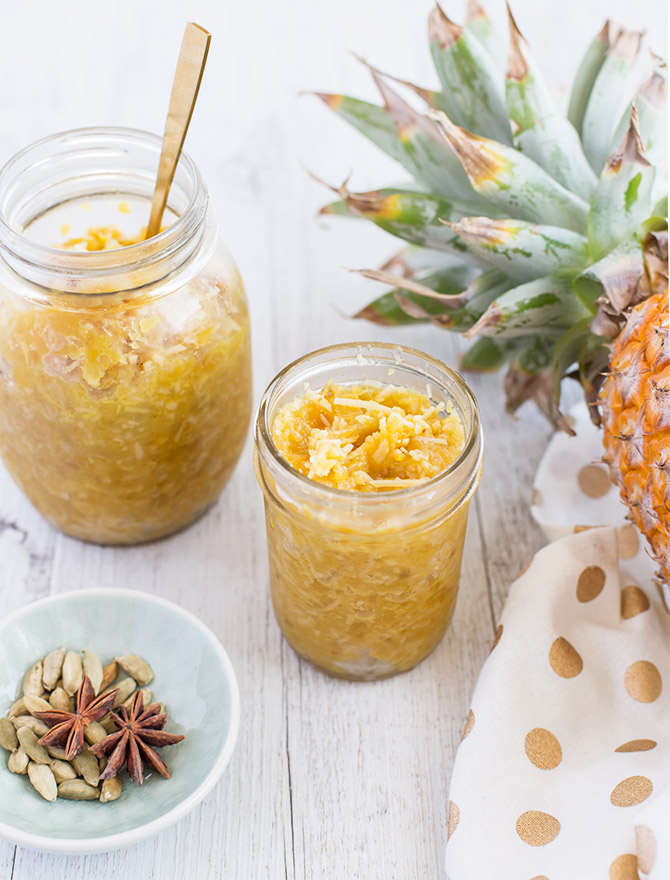 Spiced Pineapple Coconut Jam with Rum