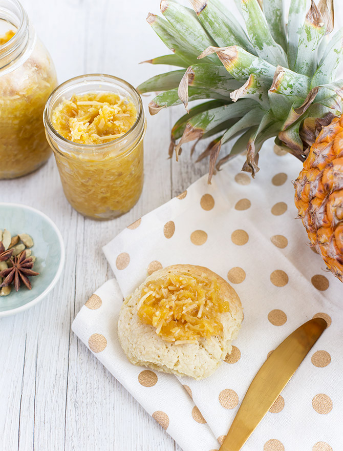 Spiced Pineapple Coconut Jam with Rum