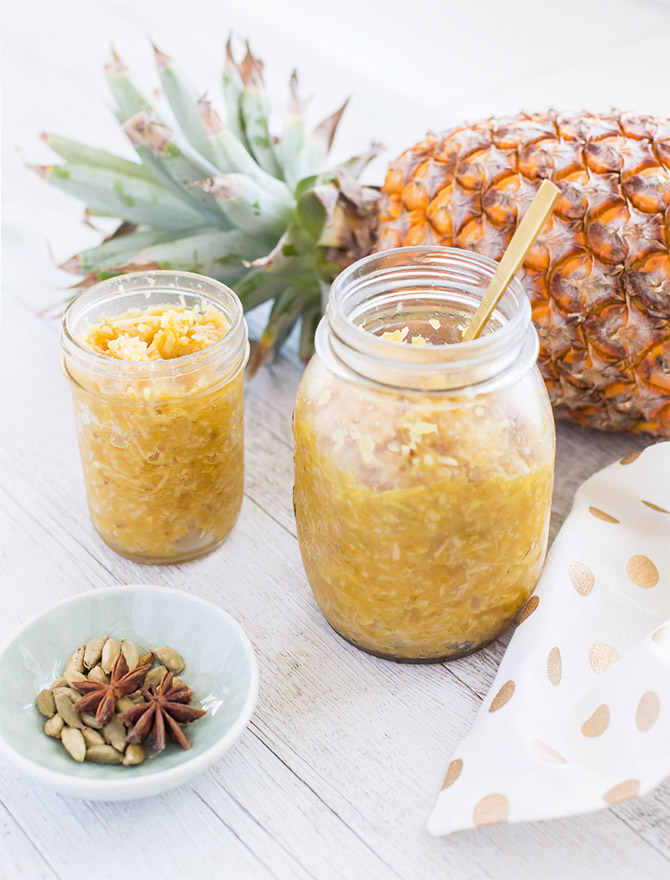 Spiced Pineapple Coconut Jam with Rum