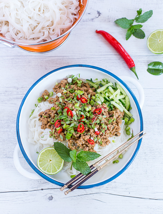 Spicy Pork and Tahini Noodles