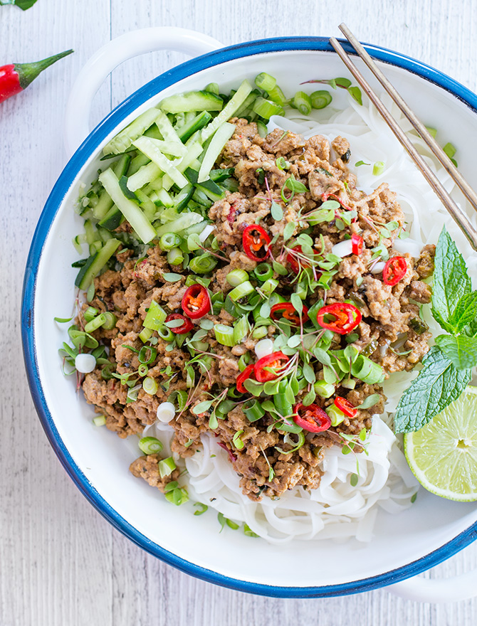 Spicy Pork and Tahini Noodles