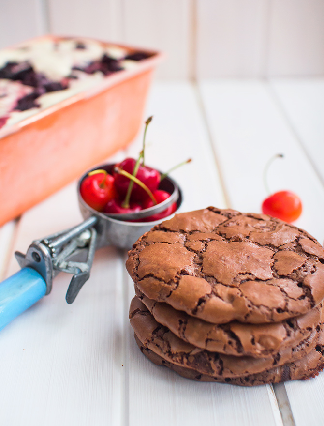 Roasted Cherry Ice Cream Sandwiches