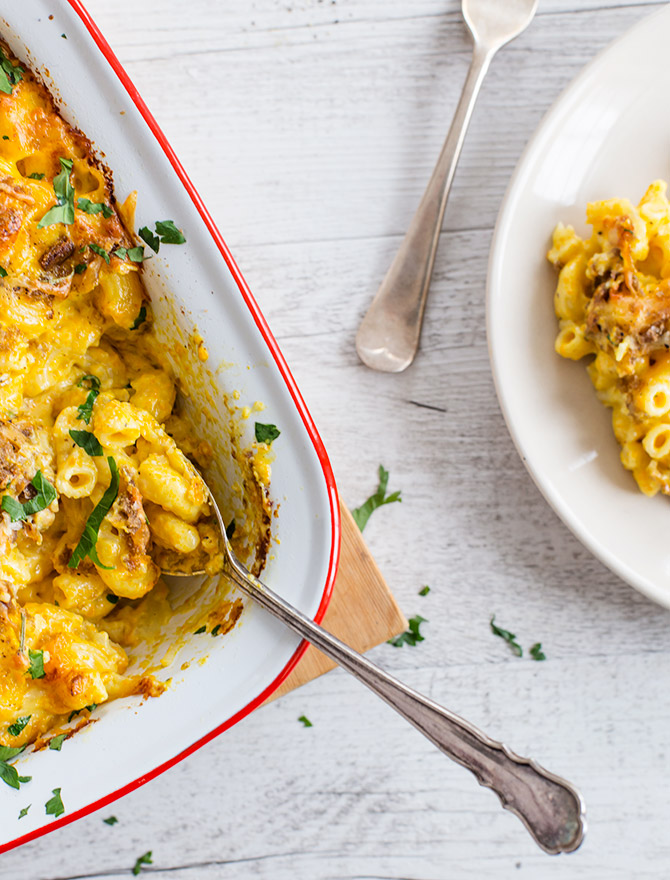 Pumpkin Cauliflower Mac and Cheese