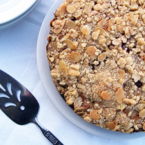 Rhubarb and Almond Crumble Cake