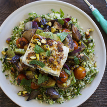 Grilled Vegetable Salad with Feta and Tabbouleh