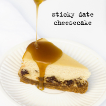 Sticky Date Cheesecake with Bourbon Caramel Sauce