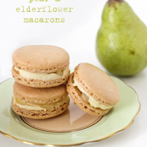 Pear and Elderflower Macarons