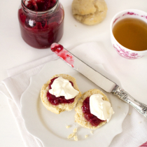 Vanilla Bean Glazed Scones with Rhubarb and Gin Jam + 13 Ways with Rhubarb!