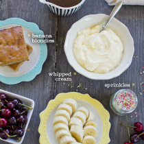 Banana Split Blondies + 13 Ways with Bananas