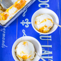 No Churn Mango and Saffron Swirl Ice Cream