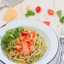 Simple Dinners 15 / Kale Pesto Spaghetti with Ocean Trout