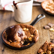 Triple Chocolate Brownie Skillet with Hot Fudge Sauce