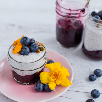 Blueberry Chia Jam and Coconut Chia Pudding