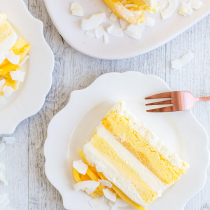 Salted Coconut & Mango No Churn Ice Cream Cake