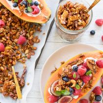 Papaya Fruit Boats with Grain Free Granola