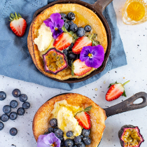 Dutch Baby Pancake with Chamomile Infused Honey