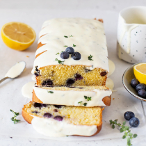 Blueberry Loaf Cake with Lemon and Thyme Glaze