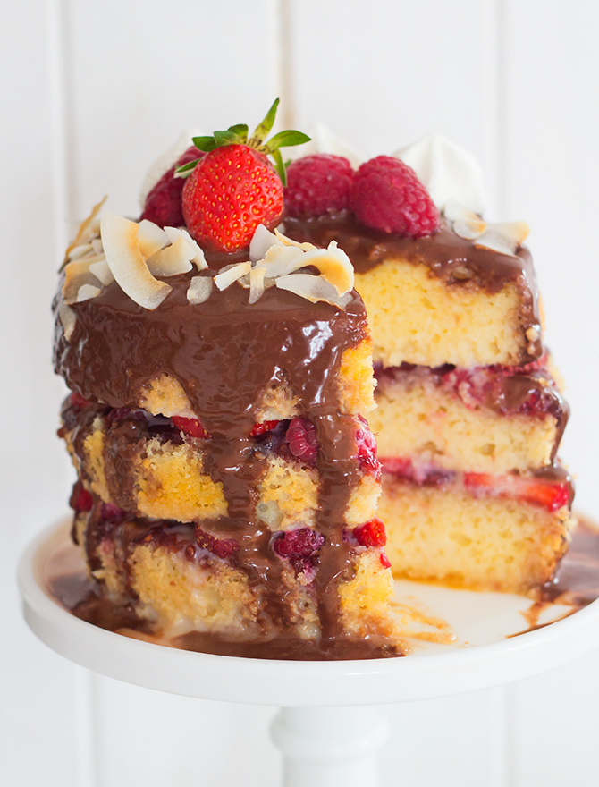 Lamington Tres Leches Cake